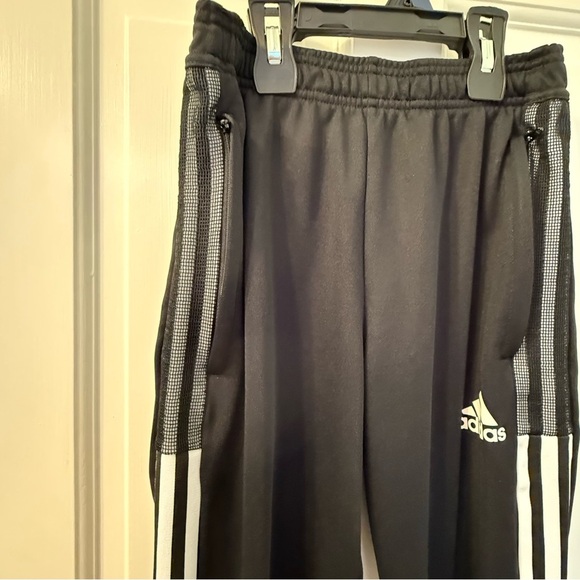 Adidas Track Pants Womens  Xsmall Aeroready Black White Training Slim Taper - Picture 3 of 6